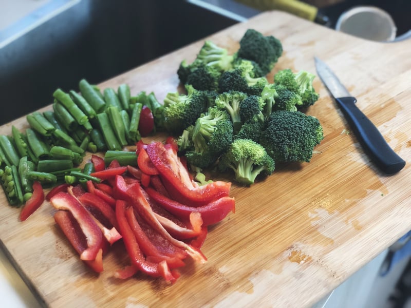 chopped veggies